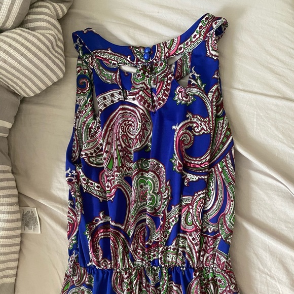 Blue, purple paisley maxi dress with slits size XS - Picture 4 of 4